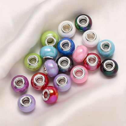 AB Colorful Heart Resin Mermaid Flatback Beads