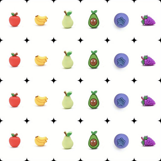 6pcs/set Fruit Theme Silicone Focal Beads Set