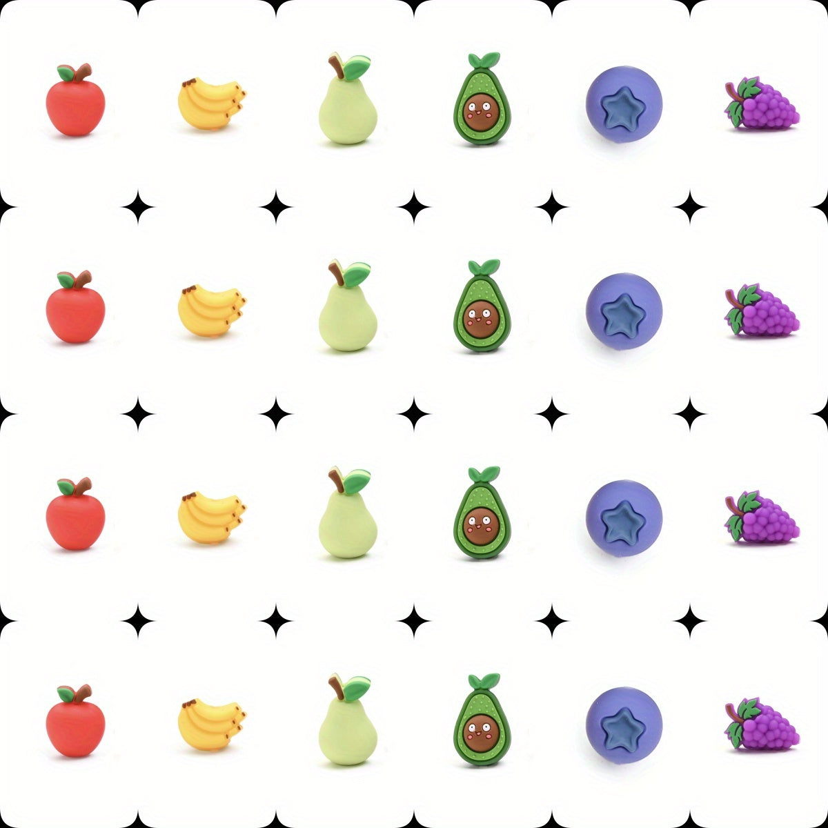 6pcs/set Fruit Theme Silicone Bead Set