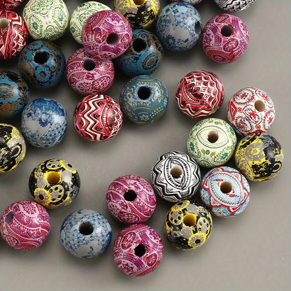 10pcs 16mm Vintage Wooden Round Beads