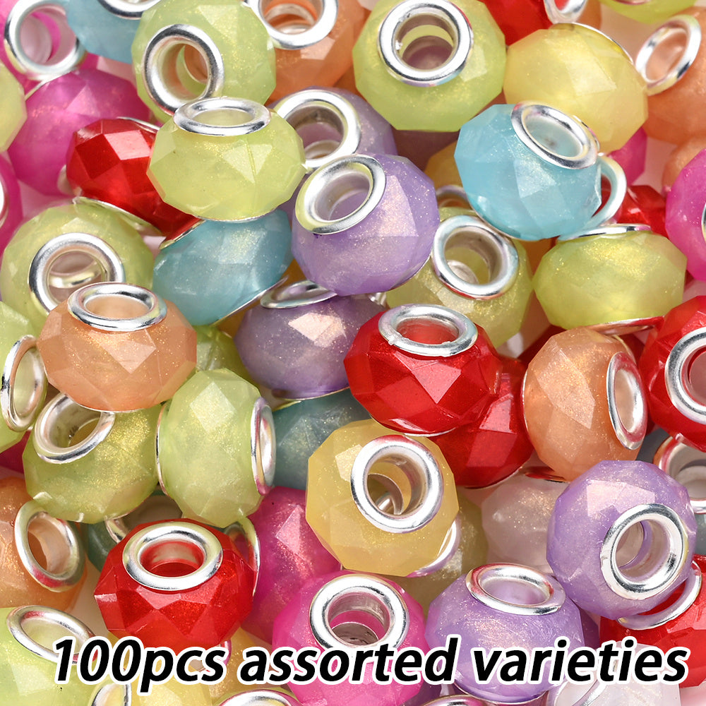 9x14mm Gradient Faceted Acrylic Spacer Beads