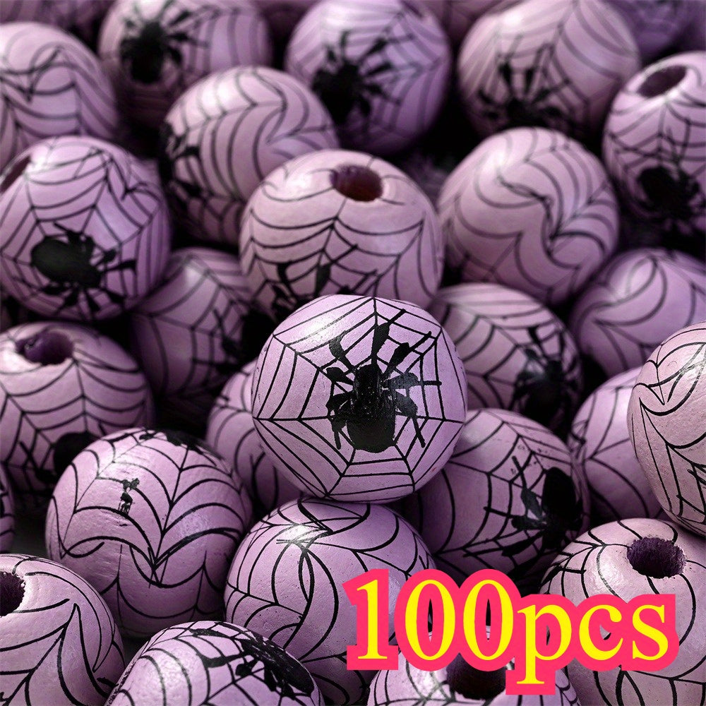 Halloween Wooden Pattern Beads