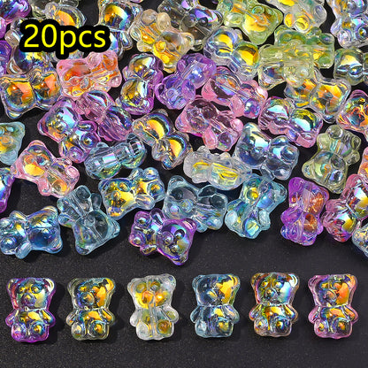 Transparent AB Bear Glass Beads