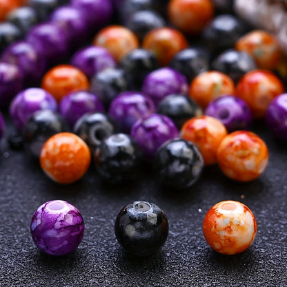 8mm Halloween Crack Acrylic Round Beads