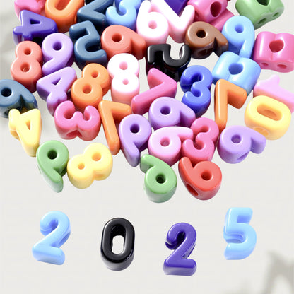 20pcs 10-20mm Colorful Number Acrylic Beads