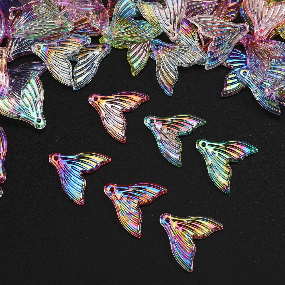50pcs 20mm Mermaid Tail Acrylic Spacer Beads