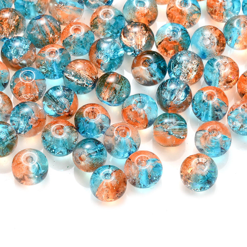Gradient Crackle Glass Spacer Beads