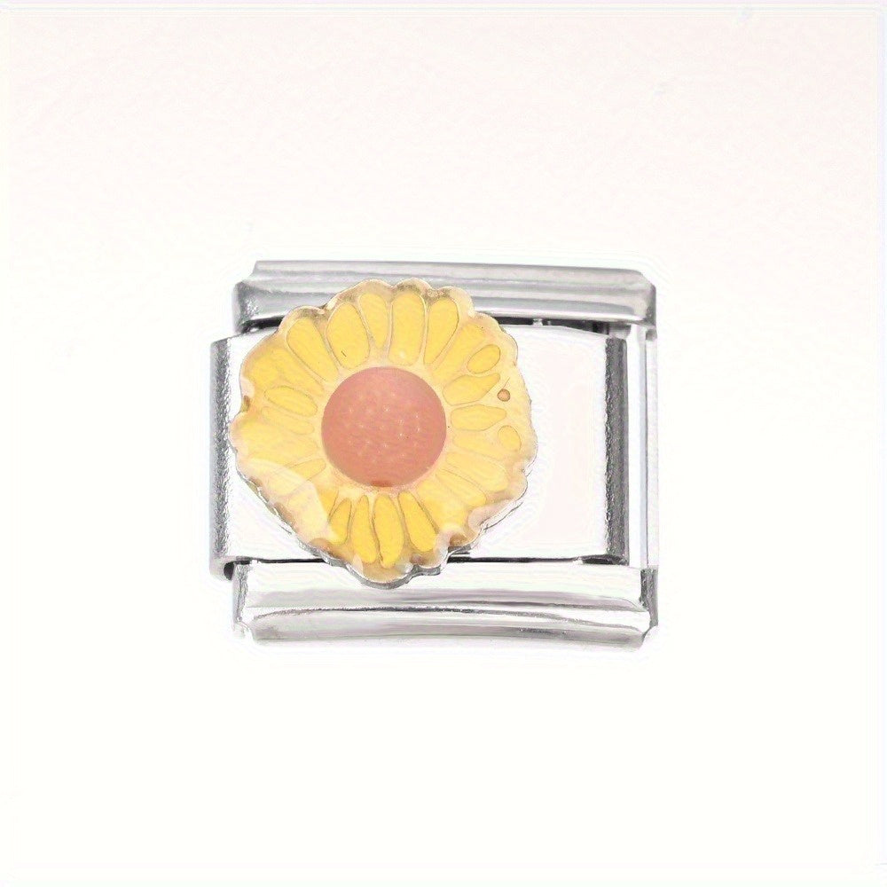1pc 9x10mm Stainless Steel Flower Module Bead