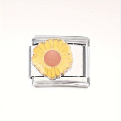 1pc 9x10mm Stainless Steel Flower Module Bead