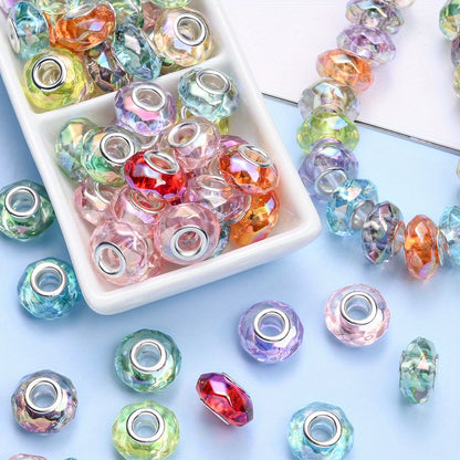 Clear Geometric Faceted Acrylic Spacer Beads