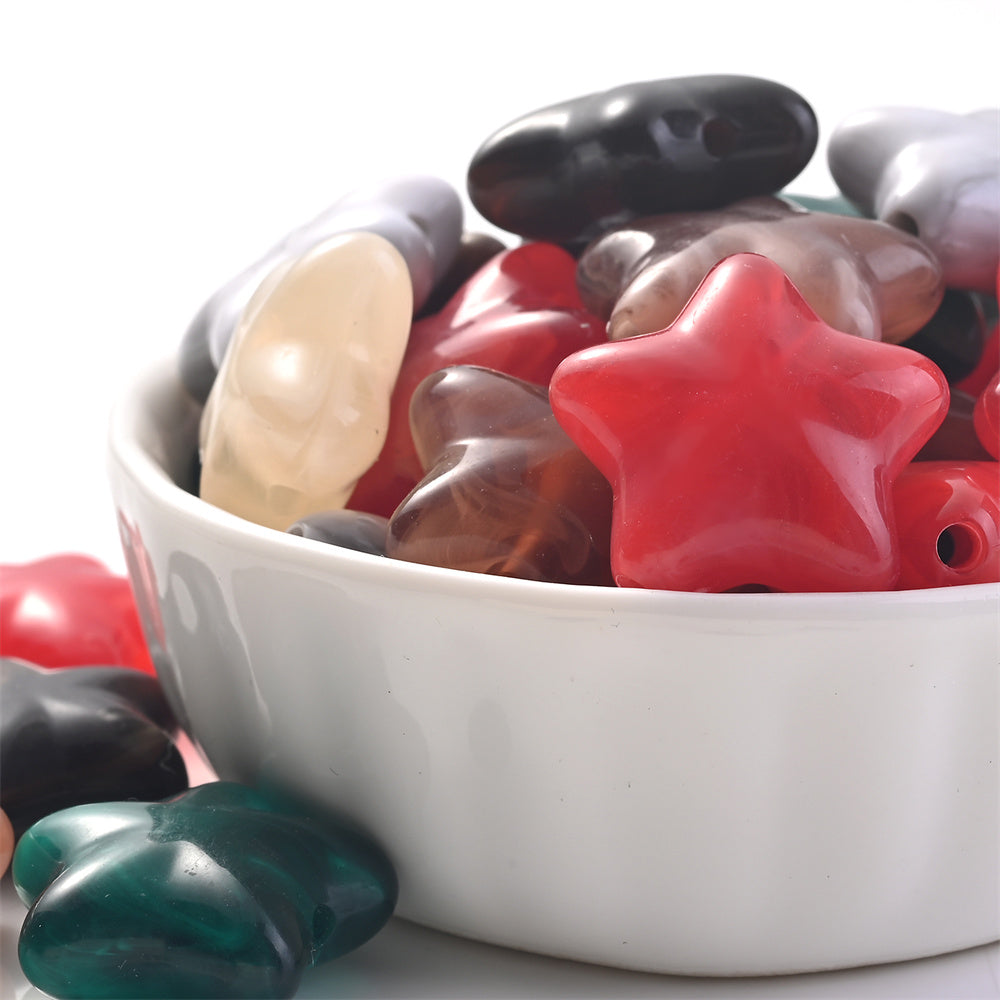 20pcs 20x20mm Star-Shaped Acrylic Beads