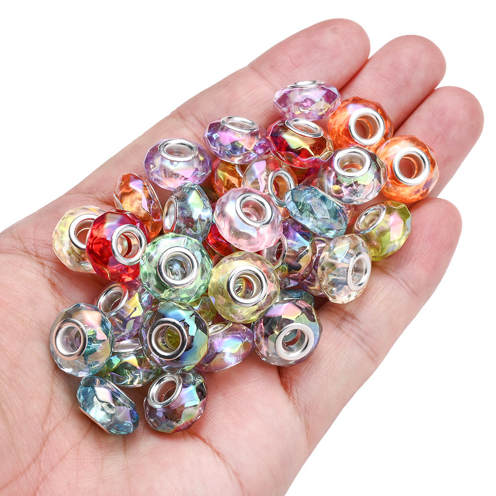 Clear Geometric Faceted Acrylic Spacer Beads