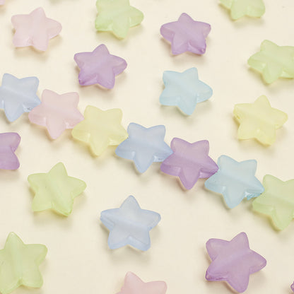 50pcs 15mm Frosted Star Acrylic Beads
