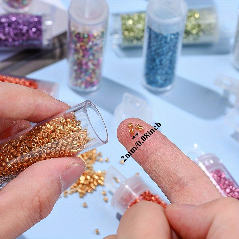 2mm Antique Color Glass Tube Beads