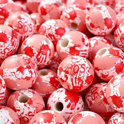 Halloween Wooden Pattern Beads