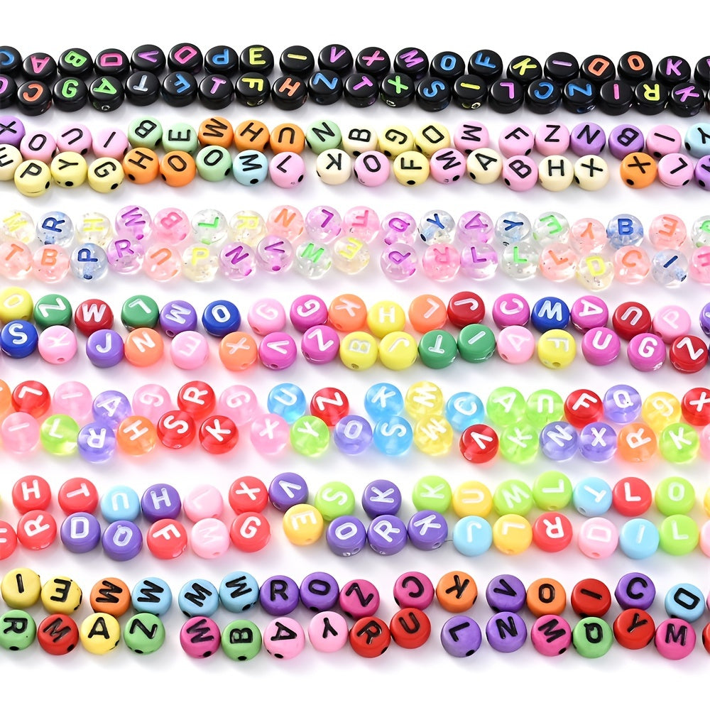 100pcs Mix Color Acrylic Oblate Beads