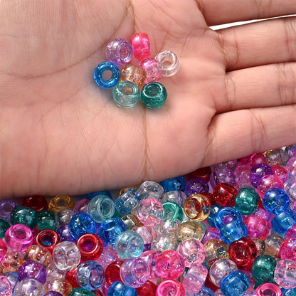 Rainbow Color Gradient Faceted Glass Beads