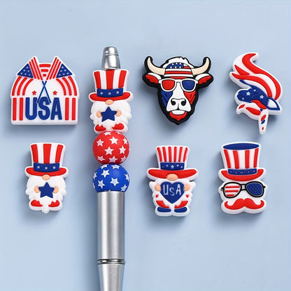 Independence Day Silicone Focal Beads