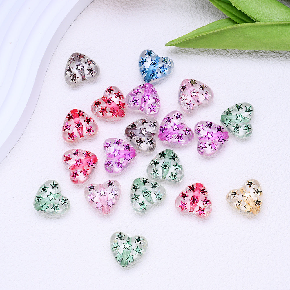 17.5x20mm Sanding Heart Acrylic Beads