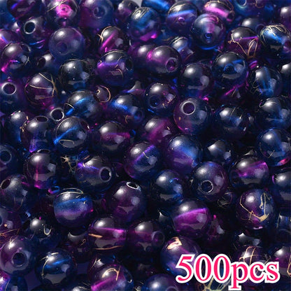 8mm Gradient Acrylic Golden Line Beads