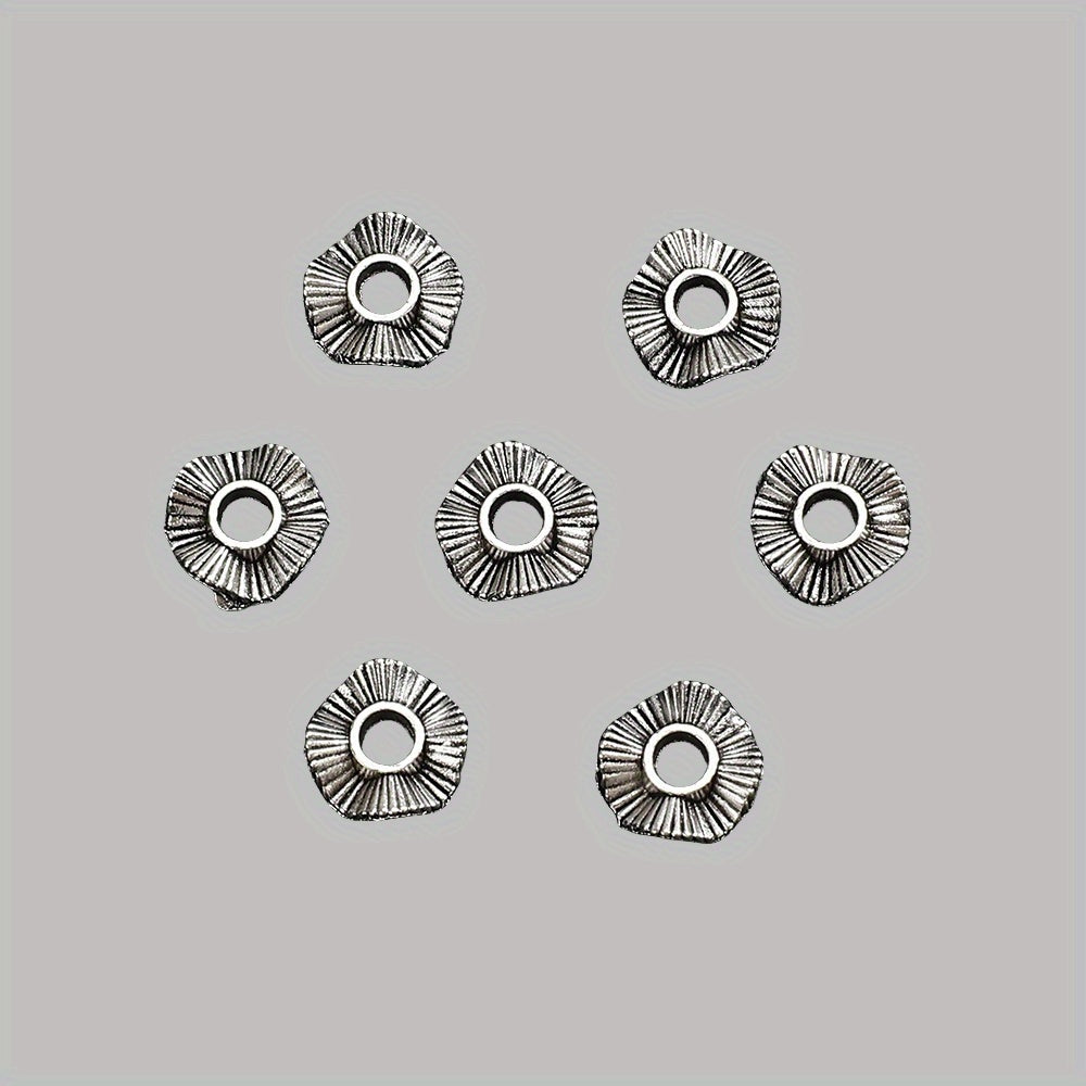 50pcs Wave Pattern Zinc Alloy Spacer Beads