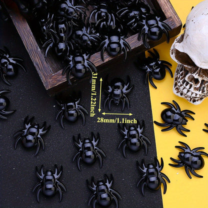 28x31mm Halloween Black Spider Acrylic Beads