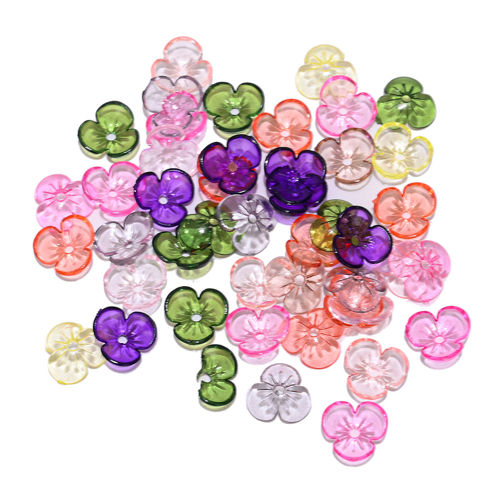 10mm Clear Acrylic Sakura Flower Beads