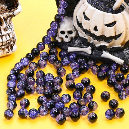 8/10mm Halloween Crack Glazed Beads