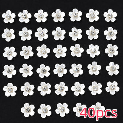 Flower Shape Acrylic Imitation Pearl Flatback Beads