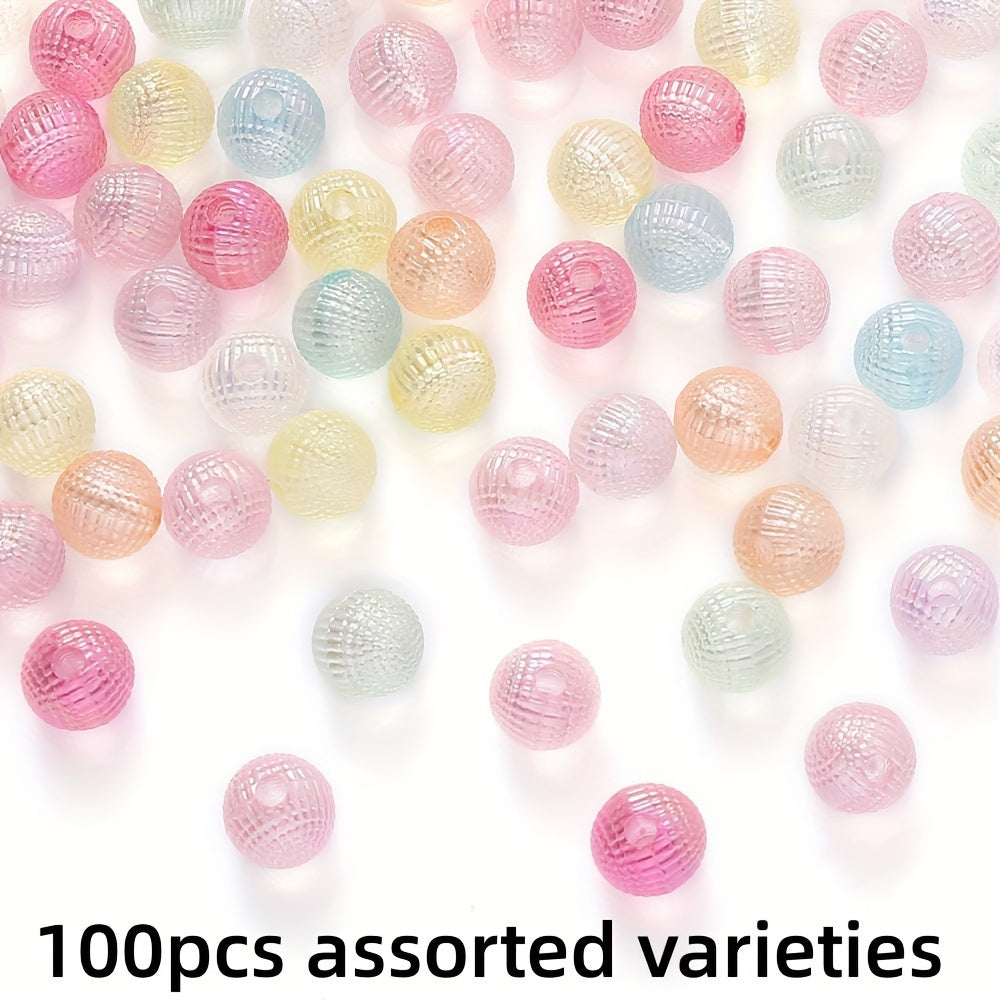 12mm AB Dreamy Gradient Fish Scale Round Flatback Resin Beads