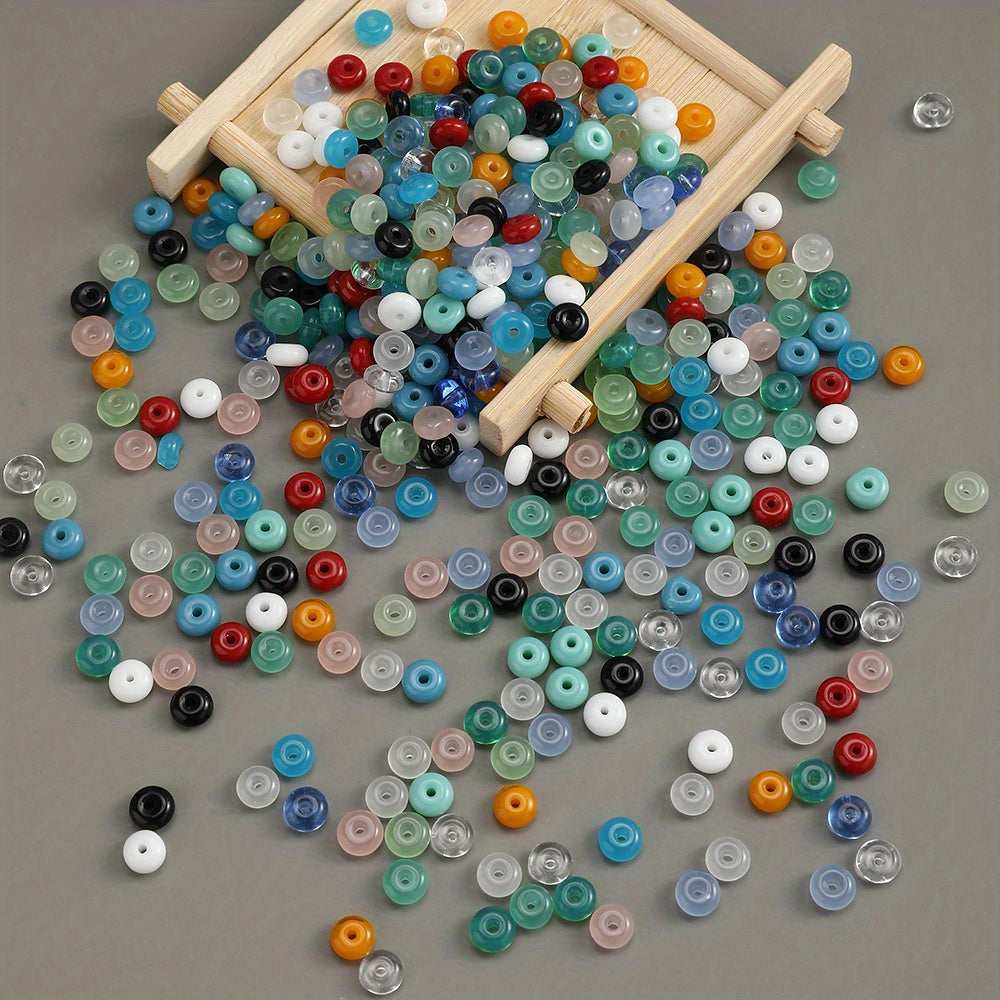 3×6mm Glass Abacus Spacer Beads