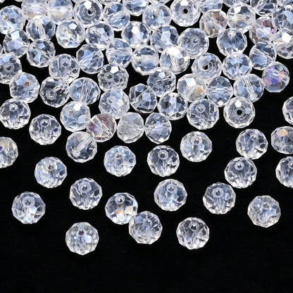 200/500pcs 4/6mm Transparent AB Faceted Glass Beads