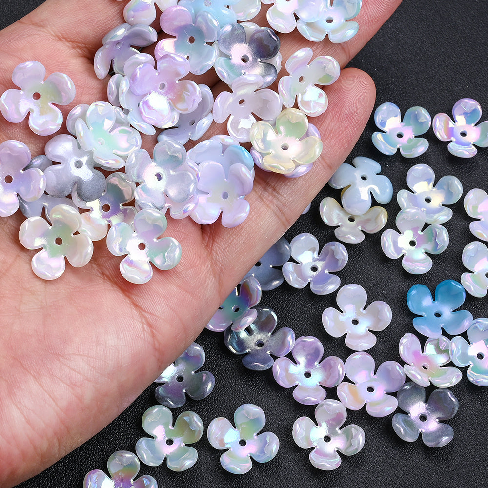 50pcs Four Petal Receptacle Beads