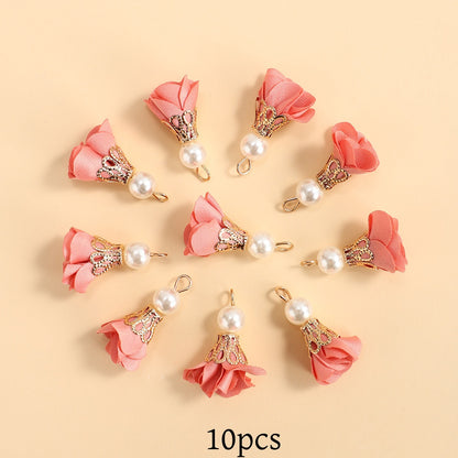 10pcs Colorful Petal Tassel Charm Pendants