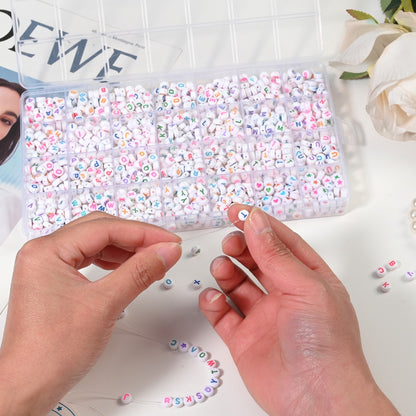 1200pcs/Box Acrylic Alphabet Letter Bead Kit