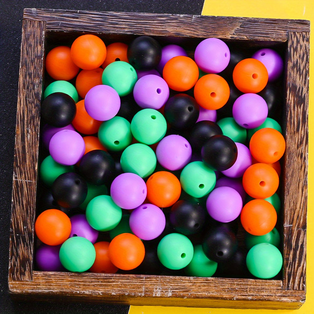 20pcs/lot 15mm Halloween Silicone Round Focal Beads