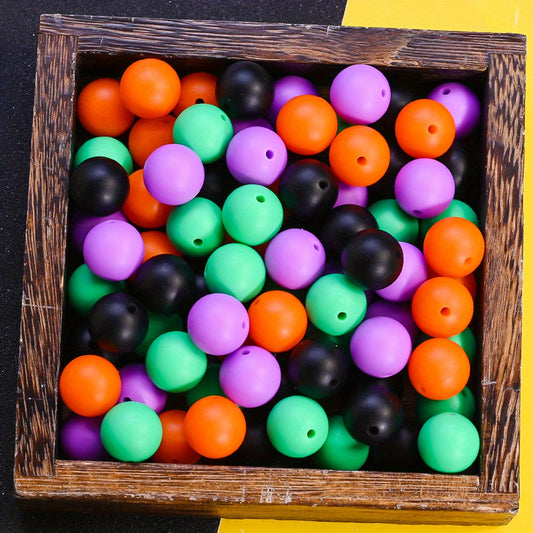 20pcs/lot 15mm Halloween Silicone Round Focal Beads