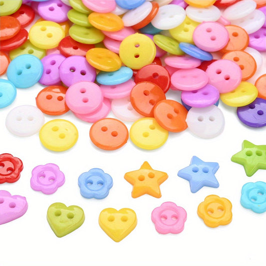 100pcs 10-13mm Acrylic Multi-style Button Beads