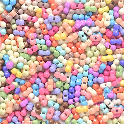 Mix Color Glitter Transparent Plastic Pony Beads