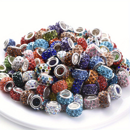 Rhinestone Wheel Rondelle Spacer Beads