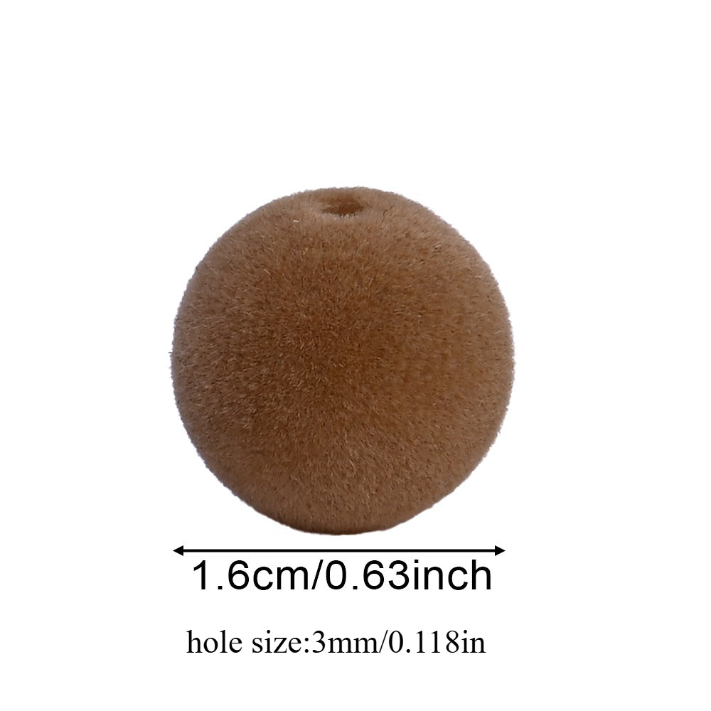 100pcs 16mm Flocking Acrylic Beads