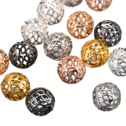 Hollow Round Alloy Spacer Beads