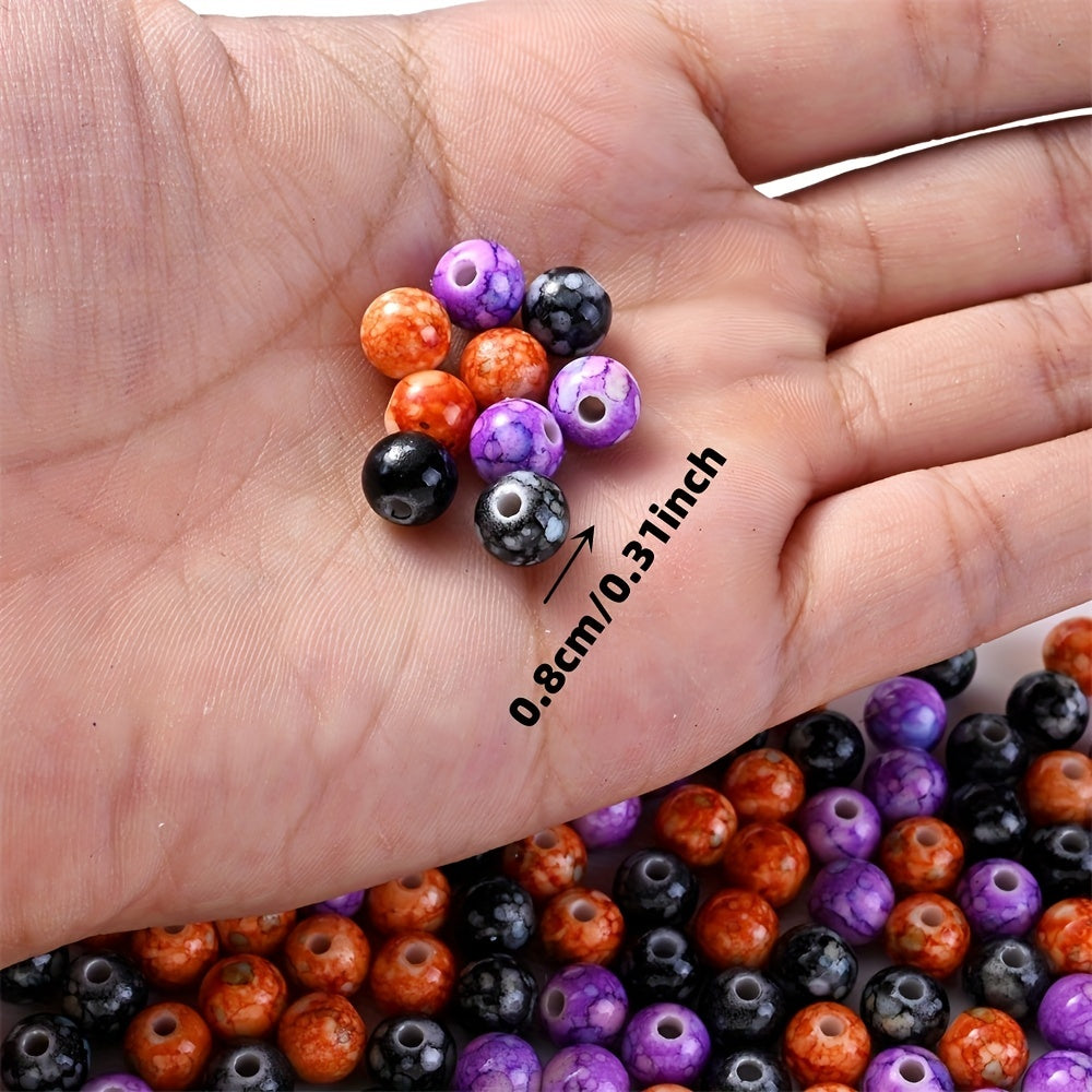 Halloween Round Wood Spacer Beads with Cord