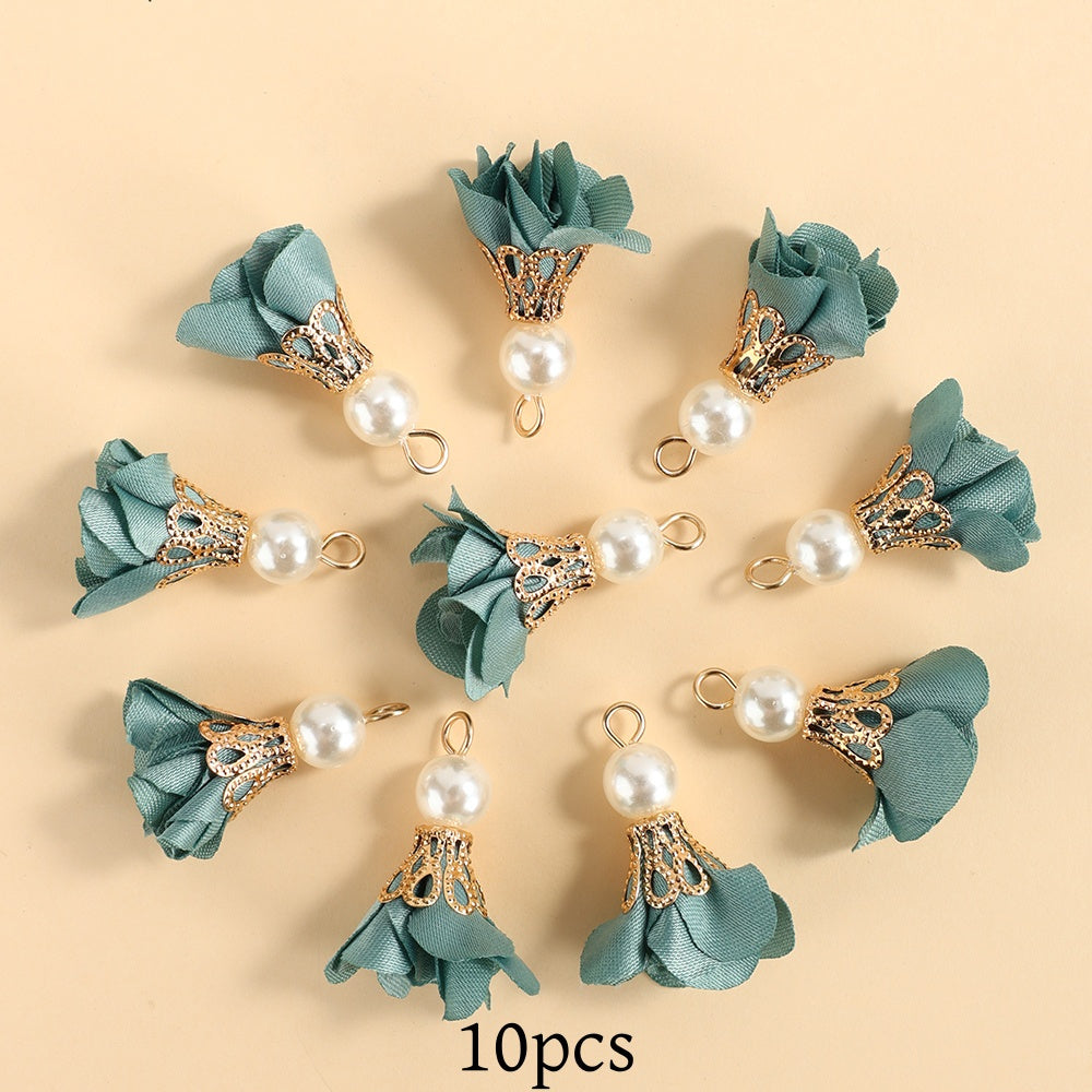 10pcs Colorful Petal Tassel Charm Pendants