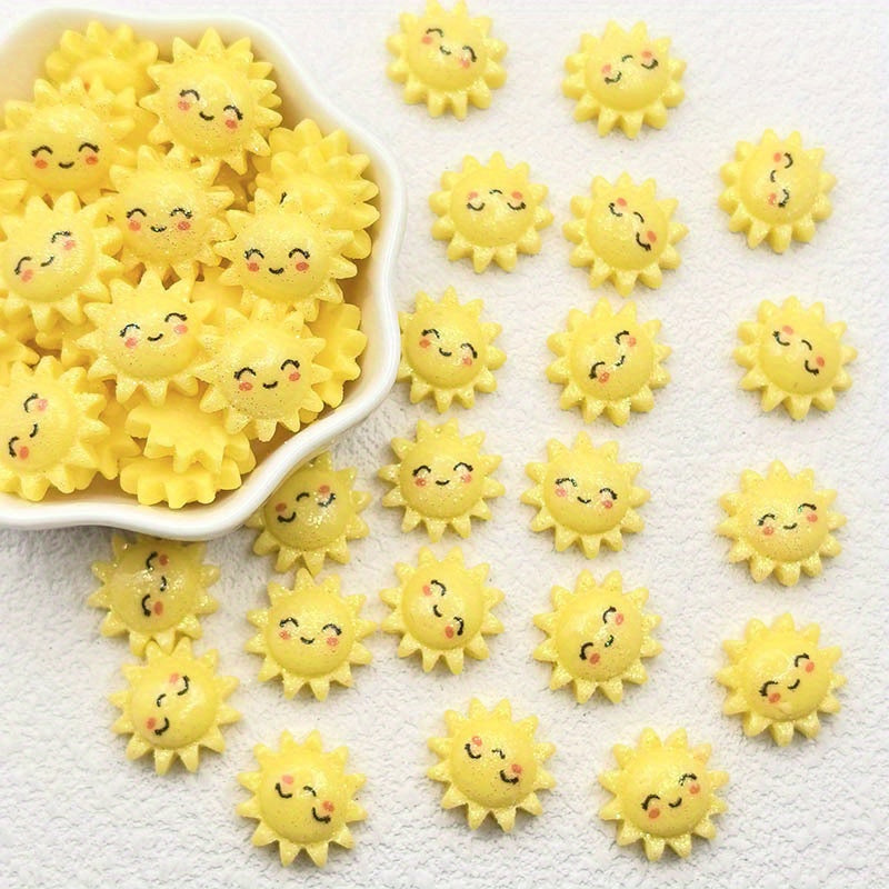 Sunflower Rainbow Resin Flatback Beads