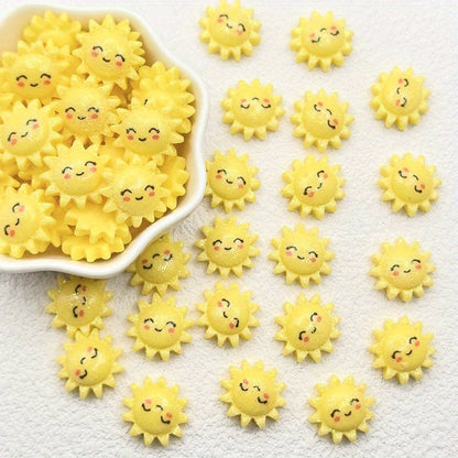 Sunflower Rainbow Resin Flatback Beads