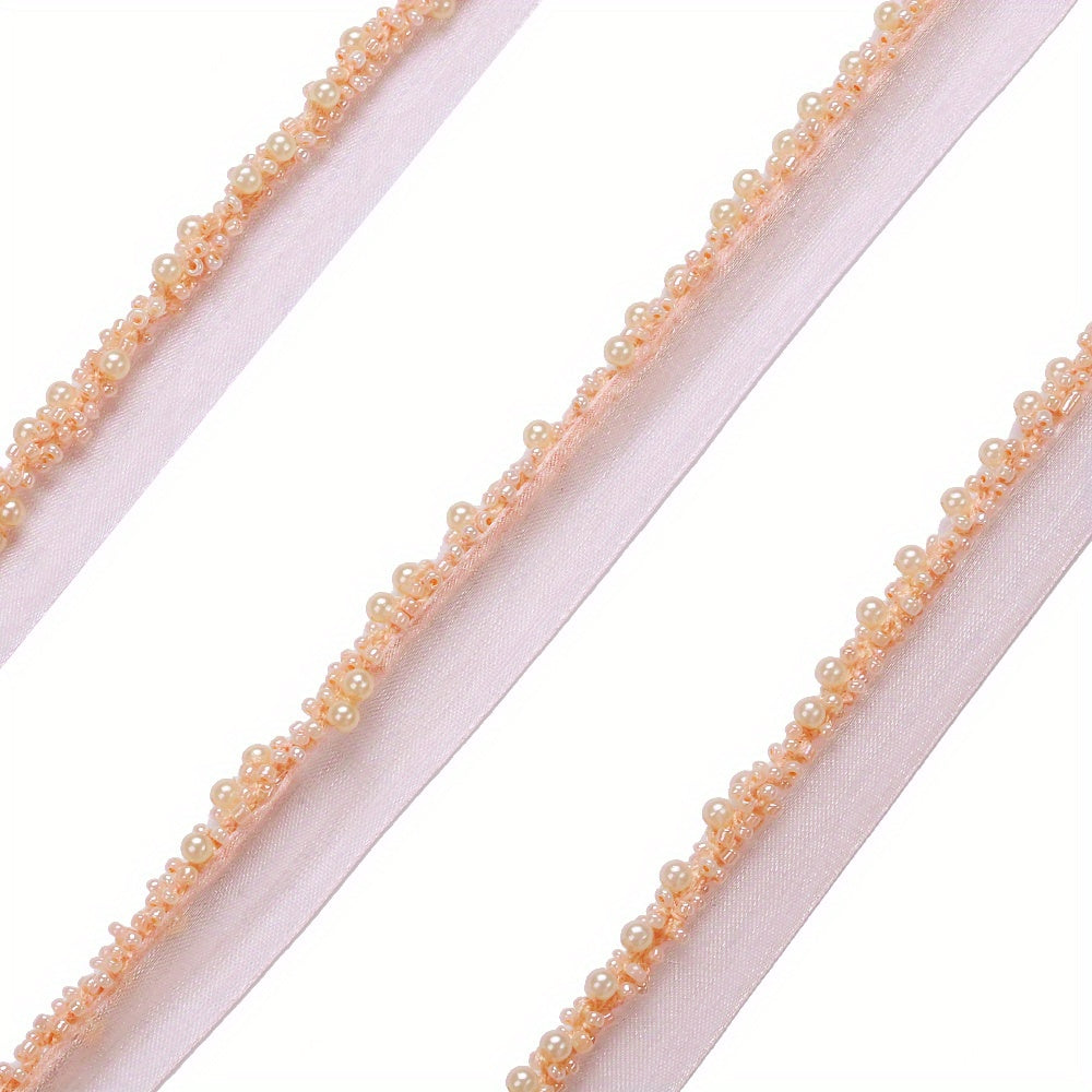 85cm 2cm Shiny Tiny Beads Lace Trim Ribbon