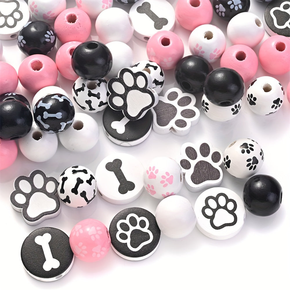 16mm Mixed Color Round Natural Wood Loose Spacer Beads