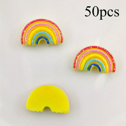 Sunflower Rainbow Resin Flatback Beads