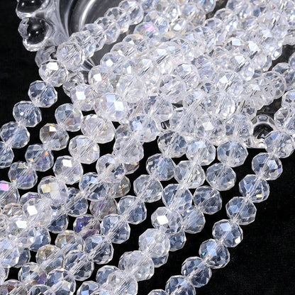 200/500pcs 4/6mm Transparent AB Faceted Glass Beads